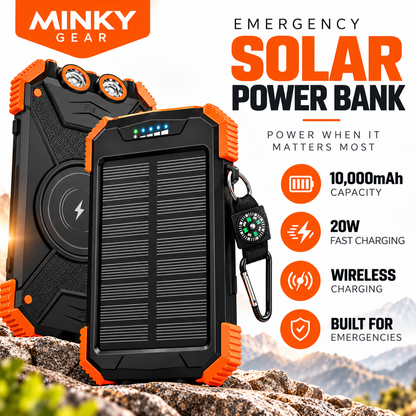 MINKY Gear® Emergency Solar Power Bank