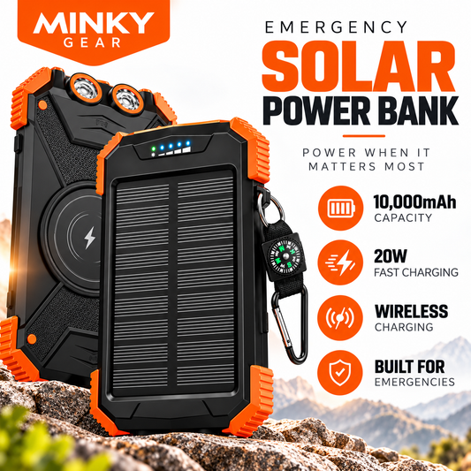 MINKY Gear® Emergency Solar Power Bank