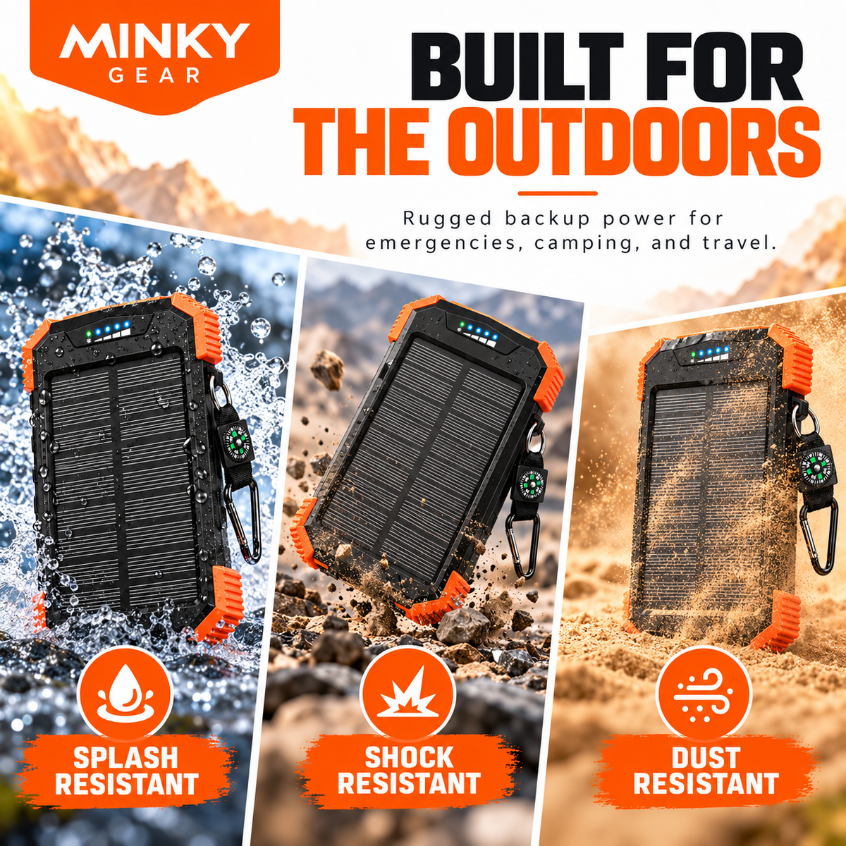 MINKY Gear® Emergency Solar Power Bank