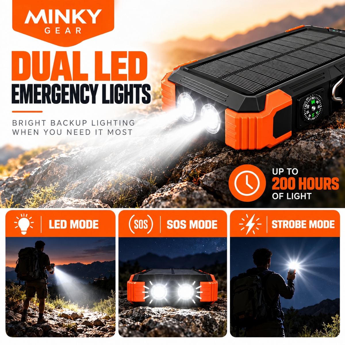 MINKY Gear® Emergency Solar Power Bank