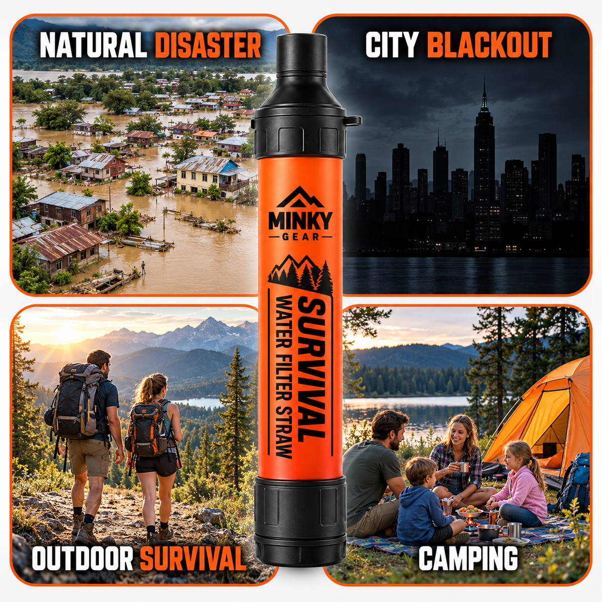 MINKY Gear Emergency Water Filter Straw